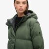 Puffer long coat with hood