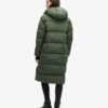 Puffer long coat with hood