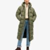 Puffer lungo in tessuto rip-stop