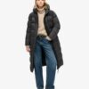 Puffer lungo in tessuto rip-stop