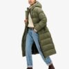 Puffer lungo in tessuto rip-stop