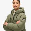 Puffer lungo in tessuto rip-stop