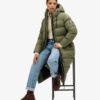 Puffer lungo in tessuto rip-stop
