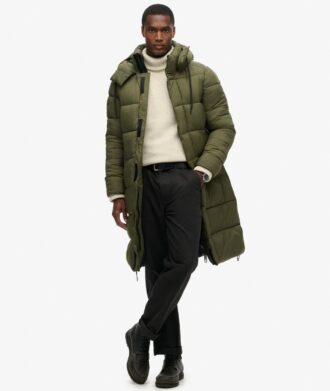 Puffer lungo in tessuto ripstop