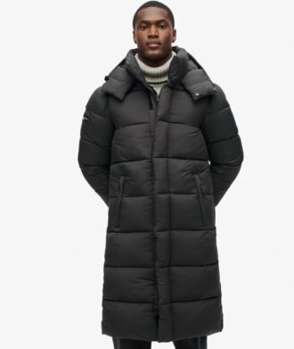Puffer lungo in tessuto ripstop