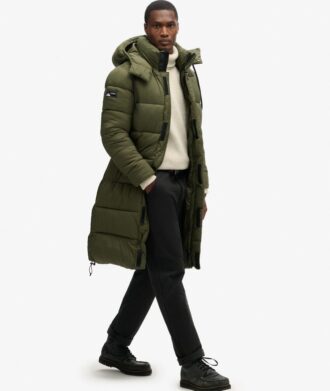 Puffer lungo in tessuto ripstop