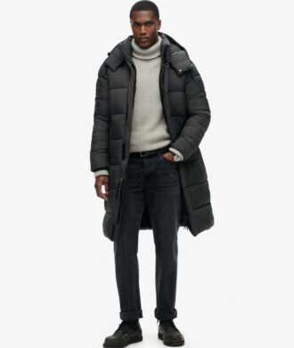 Puffer lungo in tessuto ripstop