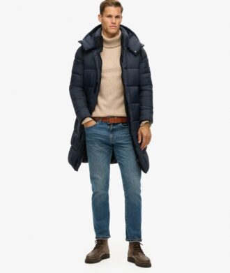 Puffer lungo in tessuto ripstop