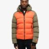 Puffer sportivo con cappuccio a blocchi di colore