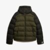 Puffer sportivo con cappuccio a blocchi di colore