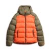 Puffer sportivo con cappuccio a blocchi di colore