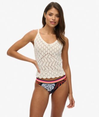 Slip bikini riciclato con logo Vintage