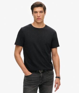 T-shirt a maniche corte con collo rotondo in panno slub