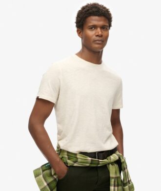 T-shirt a maniche corte con collo rotondo in panno slub