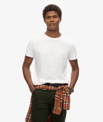 T-shirt a maniche corte con collo rotondo in panno slub