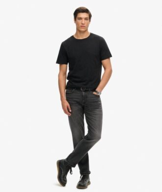 T-shirt a maniche corte con collo rotondo in panno slub