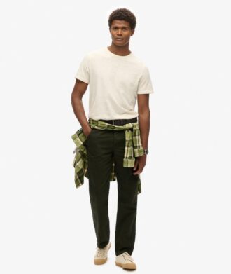 T-shirt a maniche corte con collo rotondo in panno slub