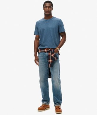 T-shirt a maniche corte con collo rotondo in panno slub