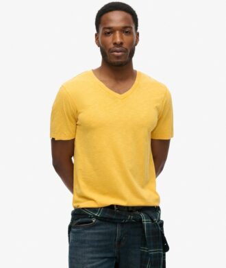 T-shirt a pantaloncini con scollo a V in maglia fiammata