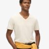 T-shirt a pantaloncini con scollo a V in maglia fiammata T-shirt a pantaloncini con scollo a V in maglia fiammata