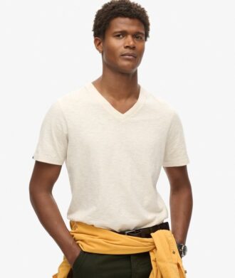 T-shirt a pantaloncini con scollo a V in maglia fiammata