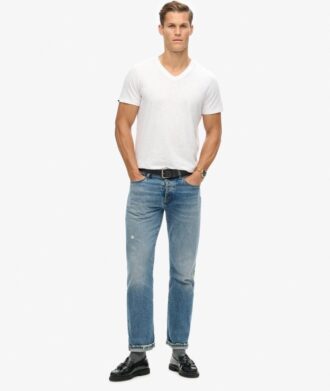 T-shirt a pantaloncini con scollo a V in maglia fiammata