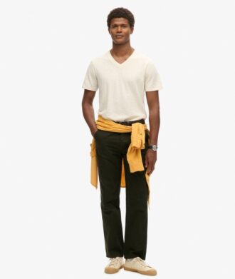 T-shirt a pantaloncini con scollo a V in maglia fiammata