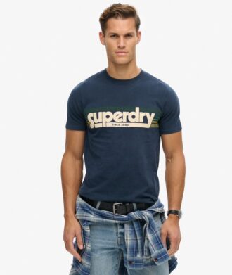 T-shirt a righe con logo Terrain