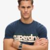 T-shirt a righe con logo Terrain