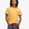 T-shirt a righe retrò con logo Essential