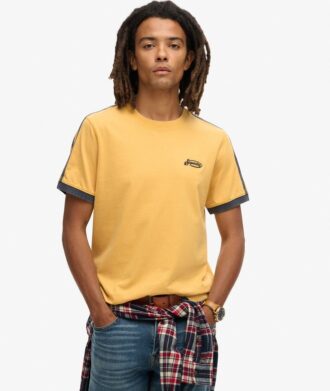 T-shirt a righe retrò con logo Essential