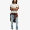 T-shirt a righe retrò con logo Essential T-shirt a righe retrò con logo Essential