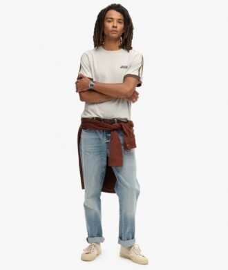 T-shirt a righe retrò con logo Essential