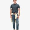 T-shirt a righe retrò con logo Essential