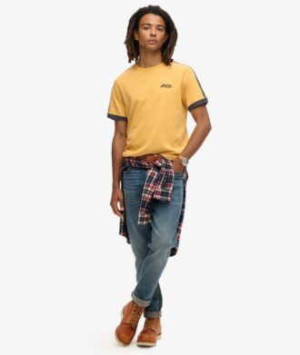 T-shirt a righe retrò con logo Essential