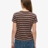 T-shirt aderente a righe con logo Essential