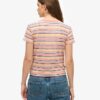 T-shirt aderente a righe con logo Essential T-shirt aderente a righe con logo Essential