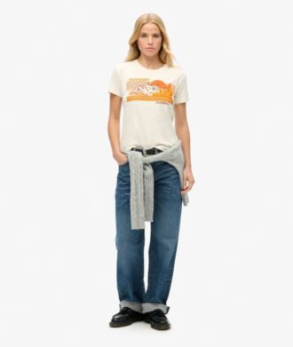 T-shirt aderente a righe Outdoor