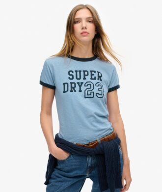 T-shirt aderente con bordi a costine Athletic Essentials