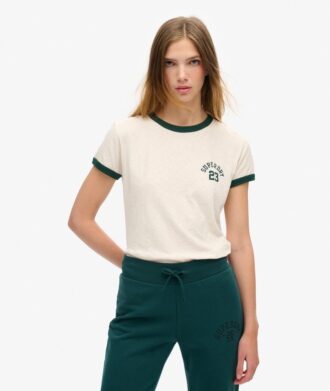 T-shirt aderente con bordi a costine Athletic Essentials