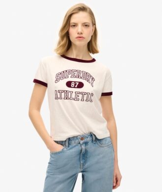 T-shirt aderente con bordi a costine Athletic Essentials