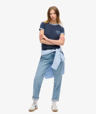 T-shirt aderente con bordi a costine Athletic Essentials