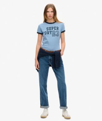 T-shirt aderente con bordi a costine Athletic Essentials