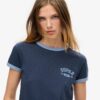T-shirt aderente con bordi a costine Athletic Essentials