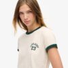 T-shirt aderente con bordi a costine Athletic Essentials