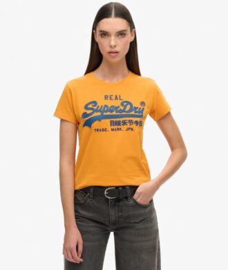 T-shirt aderente con logo Vintage ricamato