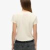 T-shirt aderente con piccolo tatuaggio in strass
