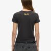 T-shirt aderente con piccolo tatuaggio in strass T-shirt aderente con piccolo tatuaggio in strass