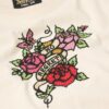 T-shirt aderente con piccolo tatuaggio in strass