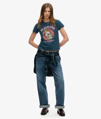 T-shirt aderente con strass Tattoo
